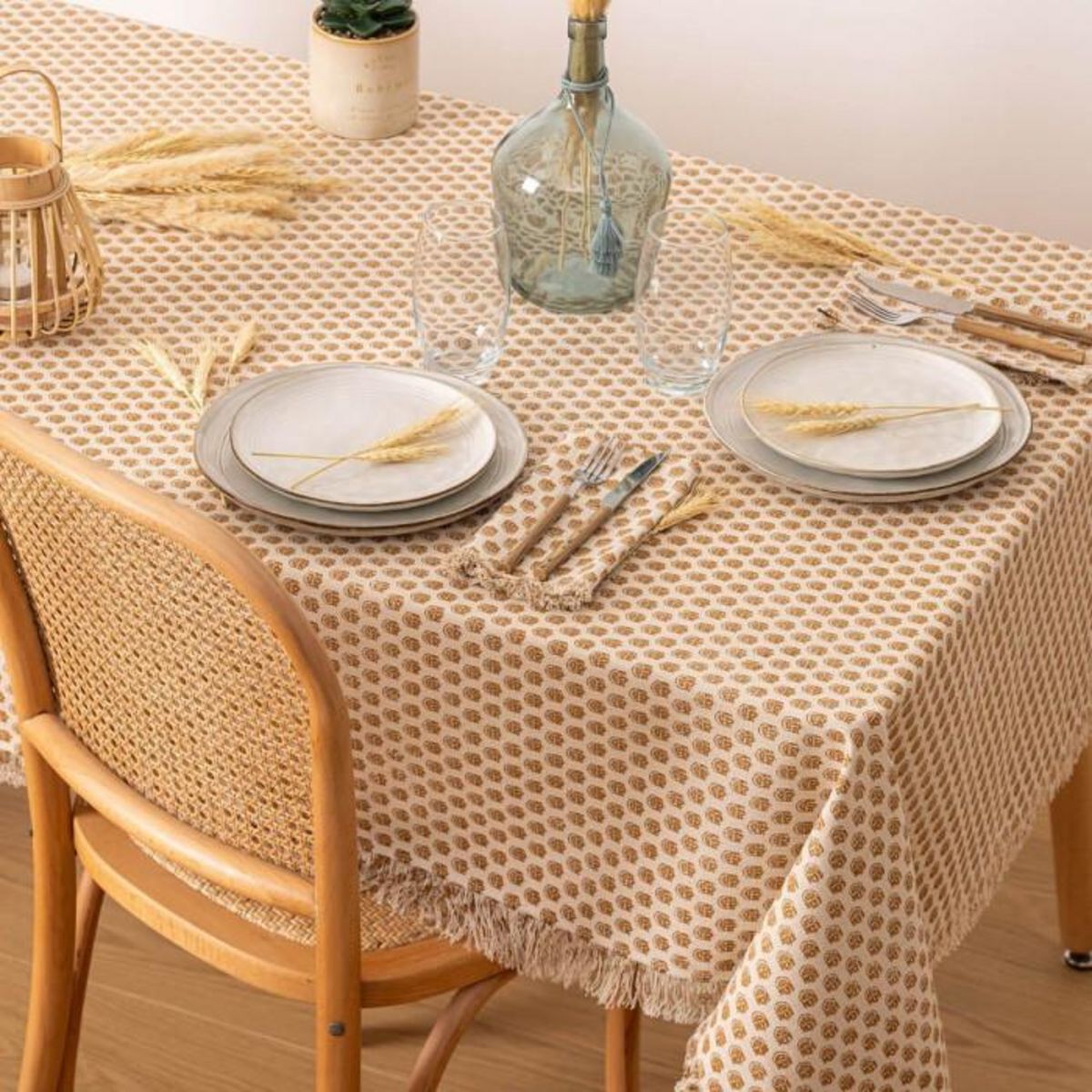 ATMOSPHERA Nappe Imprimée  Maha  150x250cm Beige