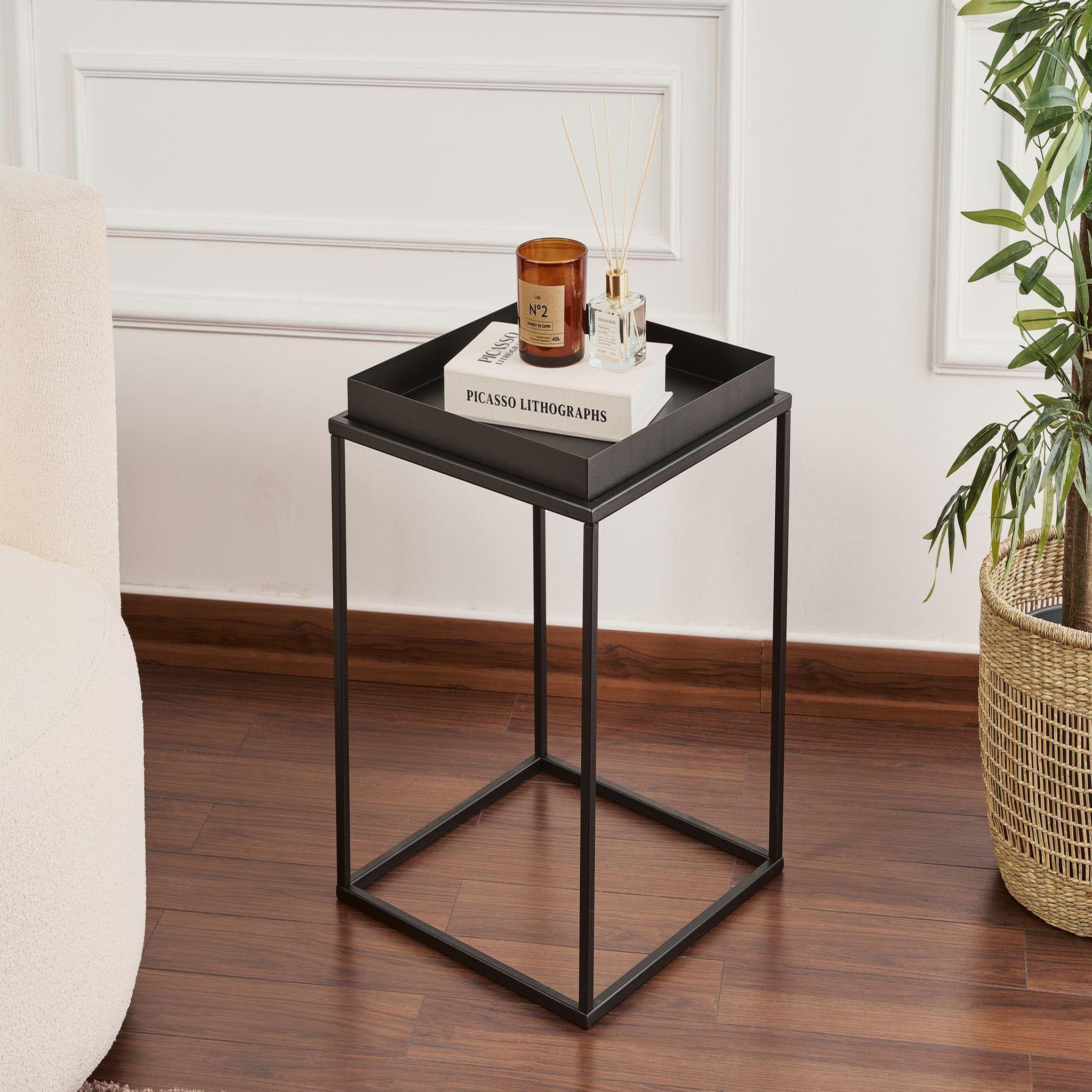 Voir la diapositive 2 : Habitat et Jardin Table basse en métal  koala  45 x 45 x 52 cm - noir