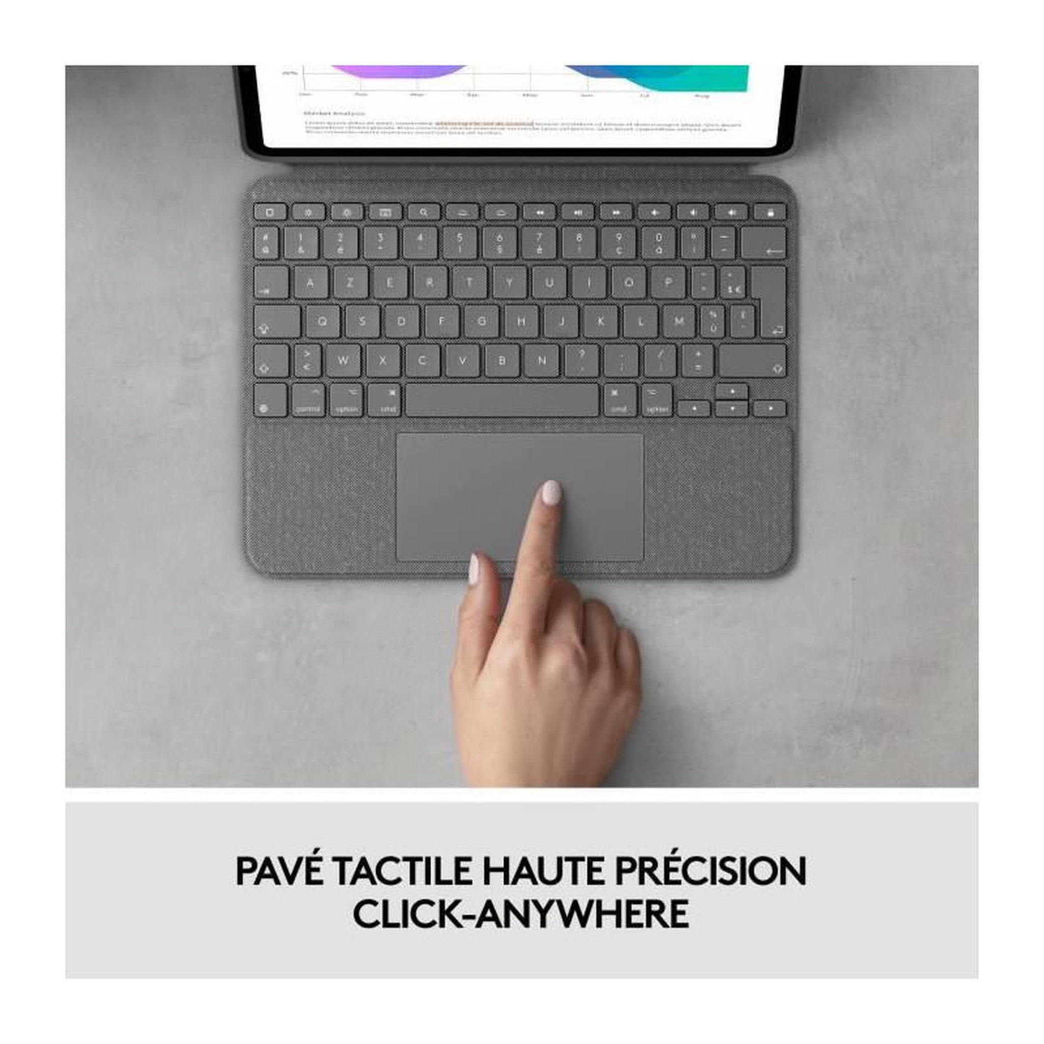 Voir la diapositive 4 : Logitech Clavier et etui - Tablette - Logitech - COMBO TOUCH IPAD PRO 11 - APPLE