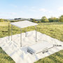 Voir la diapositive 3 : OUTSUNNY Table de camping carrée pliante hauteur réglable métal HDPE blanc