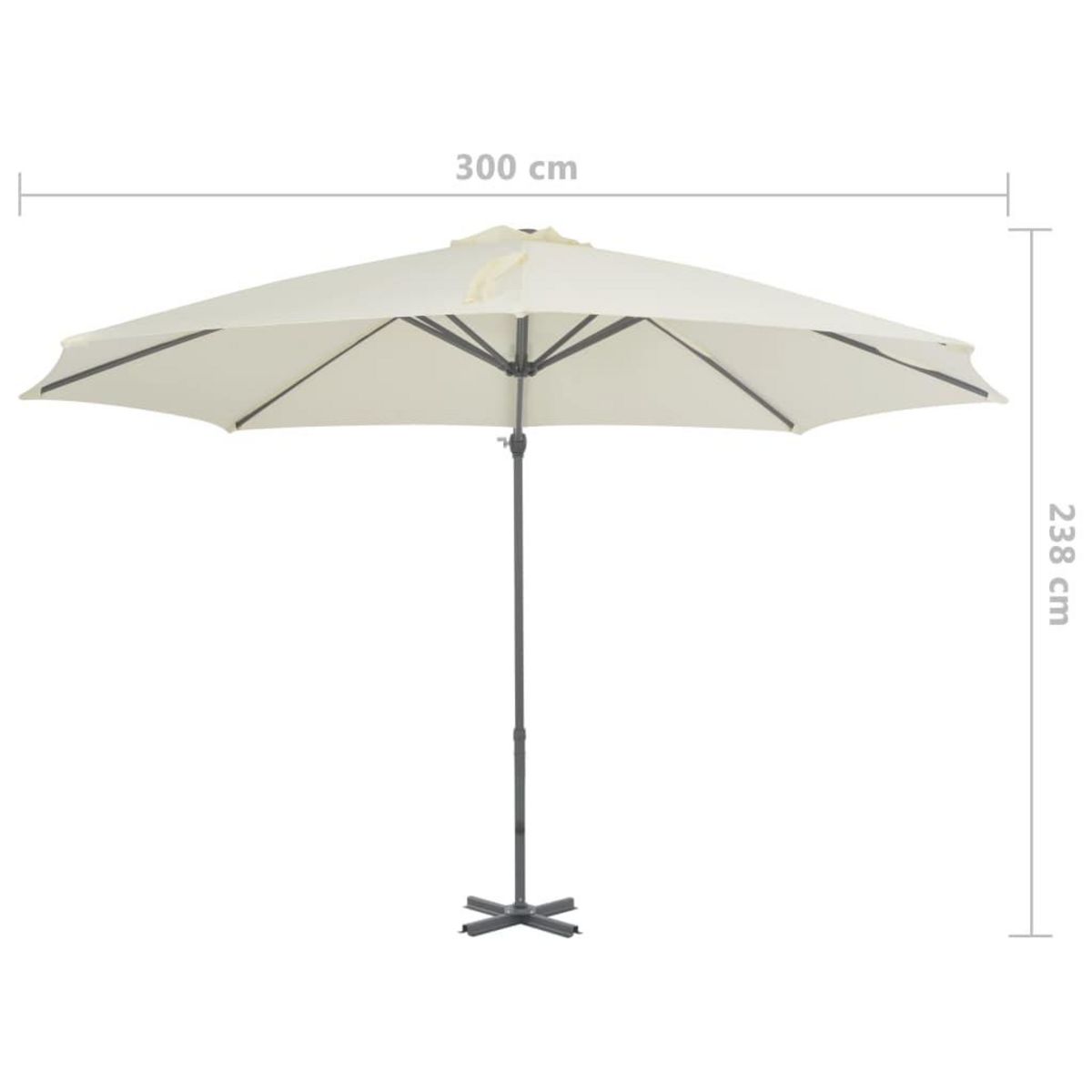 VIDAXL Parasol de jardin avec base portable sable
