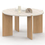 Voir la diapositive 1 : ID MARKET Table basse ronde ARMONIA 73 cm effet travertin