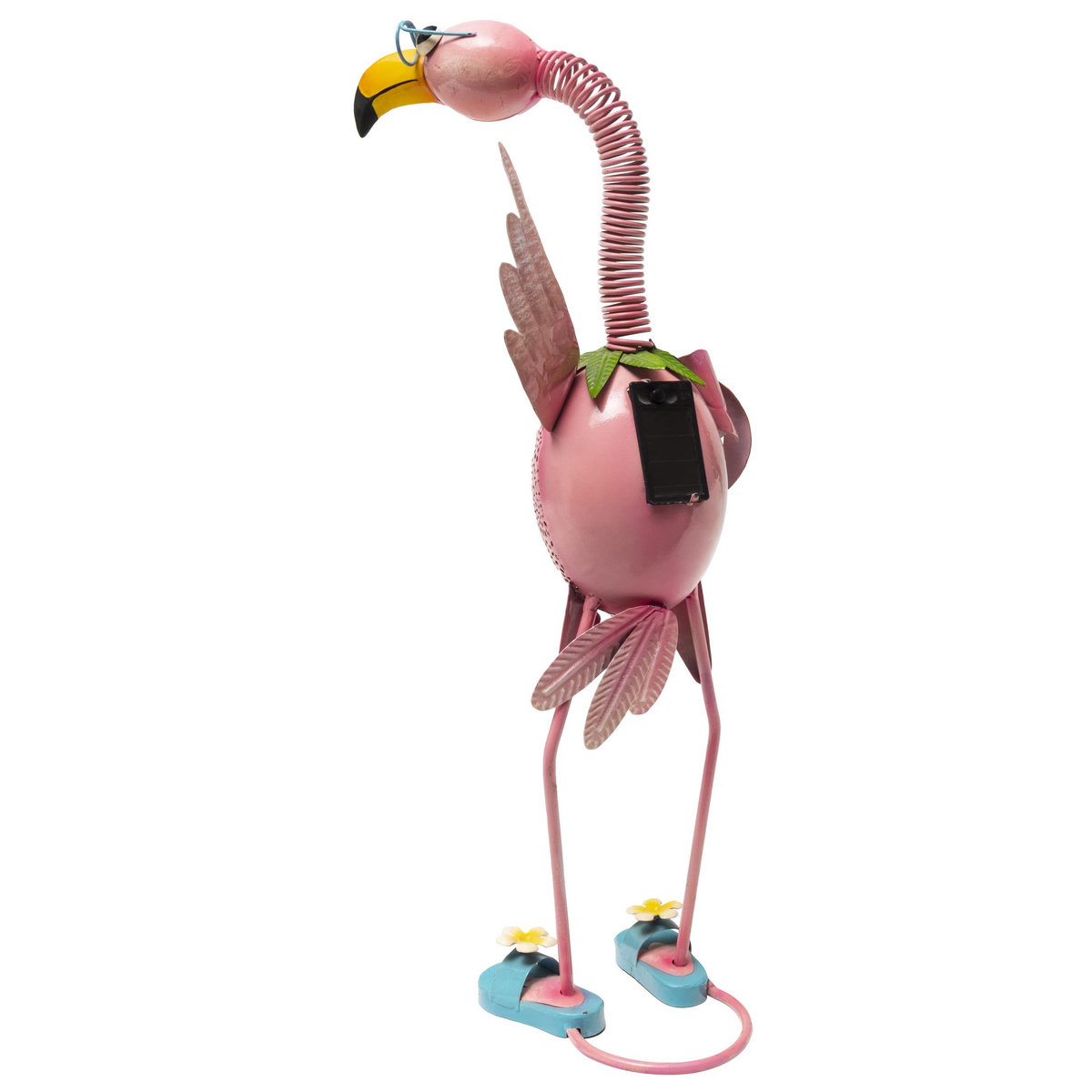  Flamant rose solaire 1 led couleur  H 48,5 cm