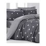 Voir la diapositive 4 : GENERIQUE Parure de lit - 1 housse de couette 220 x 240 cm + 2 taies d'oreiller 60 x 60 cm - 65% coton, 35% polyester - Gris
