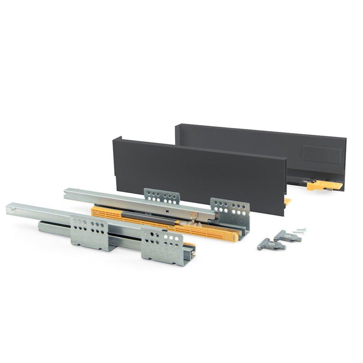 Emuca 3101035 Tiroir extérieur Concept 30 kg hauteur 138 mm, 450, Gris anthracite, Acier.