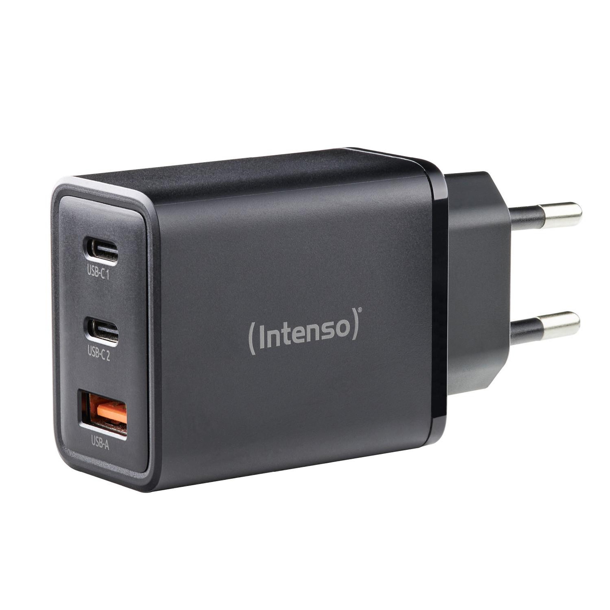 Voir la diapositive 2 : Intenso Intenso adaptateur secteur w65acc, chargeur usb avec 1 port usb-a et 2 ports usb-c, noir