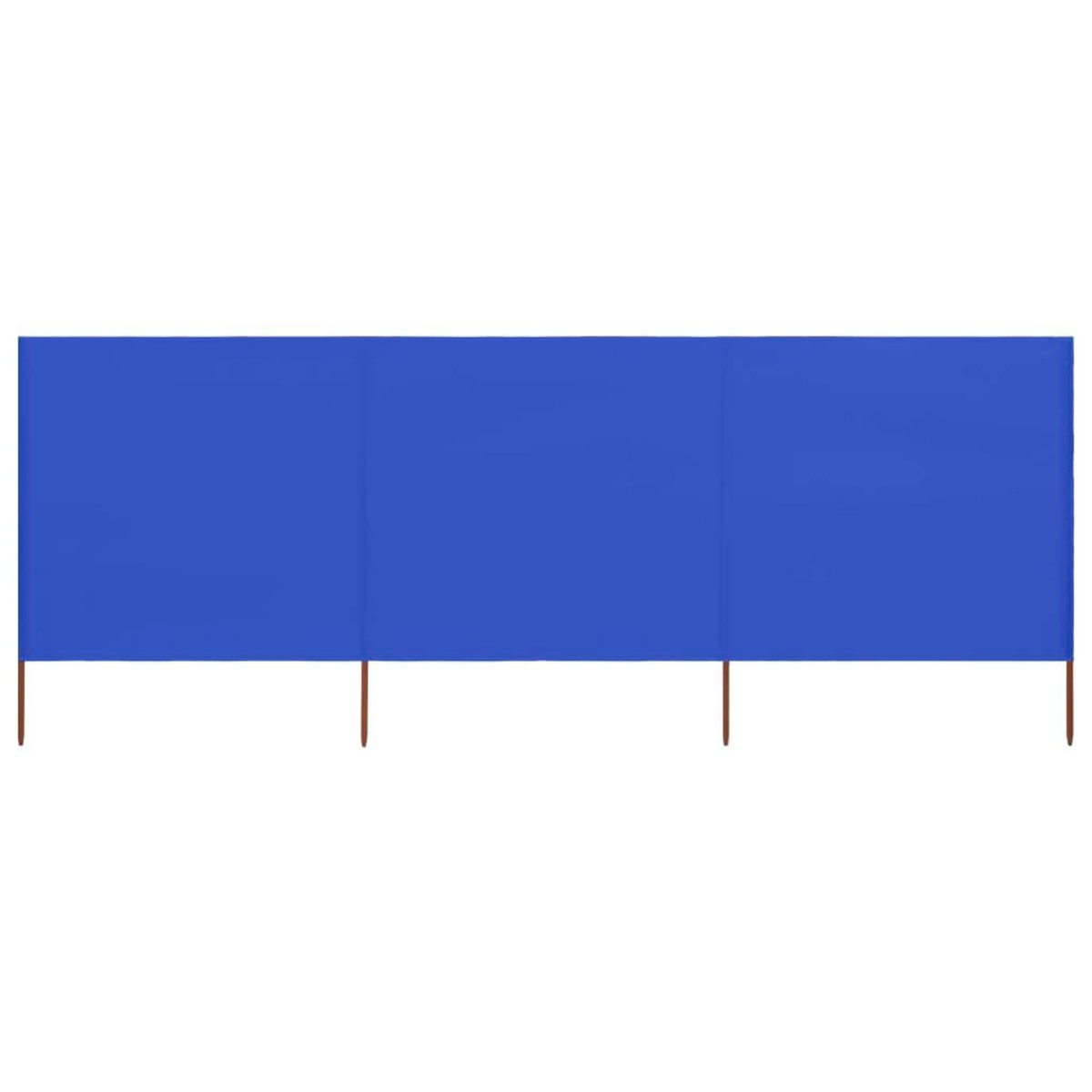 VIDAXL Paravent 3 panneaux Tissu 400 x 80 cm Bleu azure