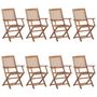Voir la diapositive 2 : VIDAXL Chaises pliables de jardin lot de 8 avec coussins Bois d'acacia