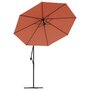 Voir la diapositive 4 : VIDAXL Parasol de jardin en porte-a-faux et lumieres LED mat en acier