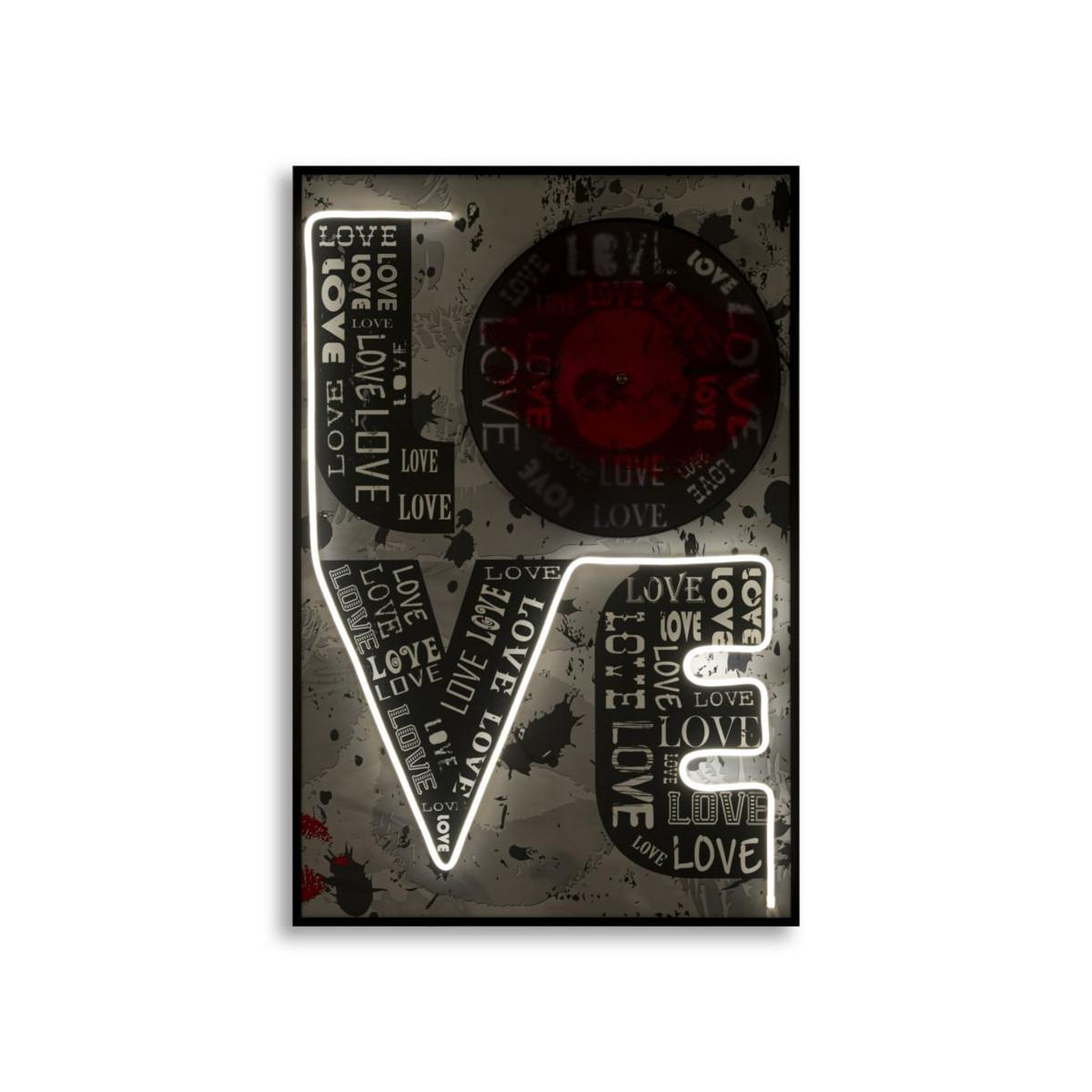 Voir la diapositive 2 : Paris Prix Tableau imprimé à led  love  60x90cm multicolore