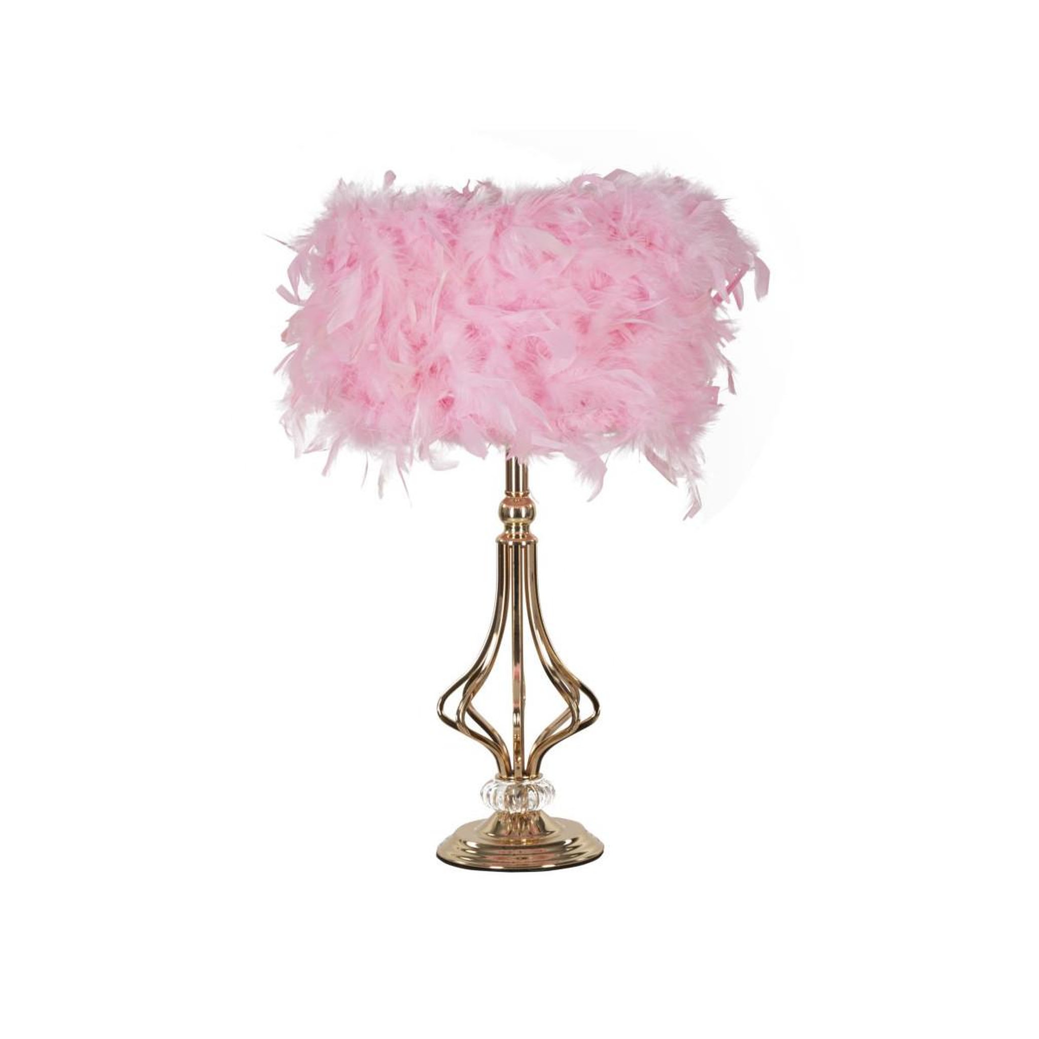 Paris Prix Lampe à poser imitation plume  tarty  54cm or & rose
