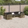 Voir la diapositive 3 : VIDAXL Salon de jardin 6 pcs avec coussins bois de pin impregne