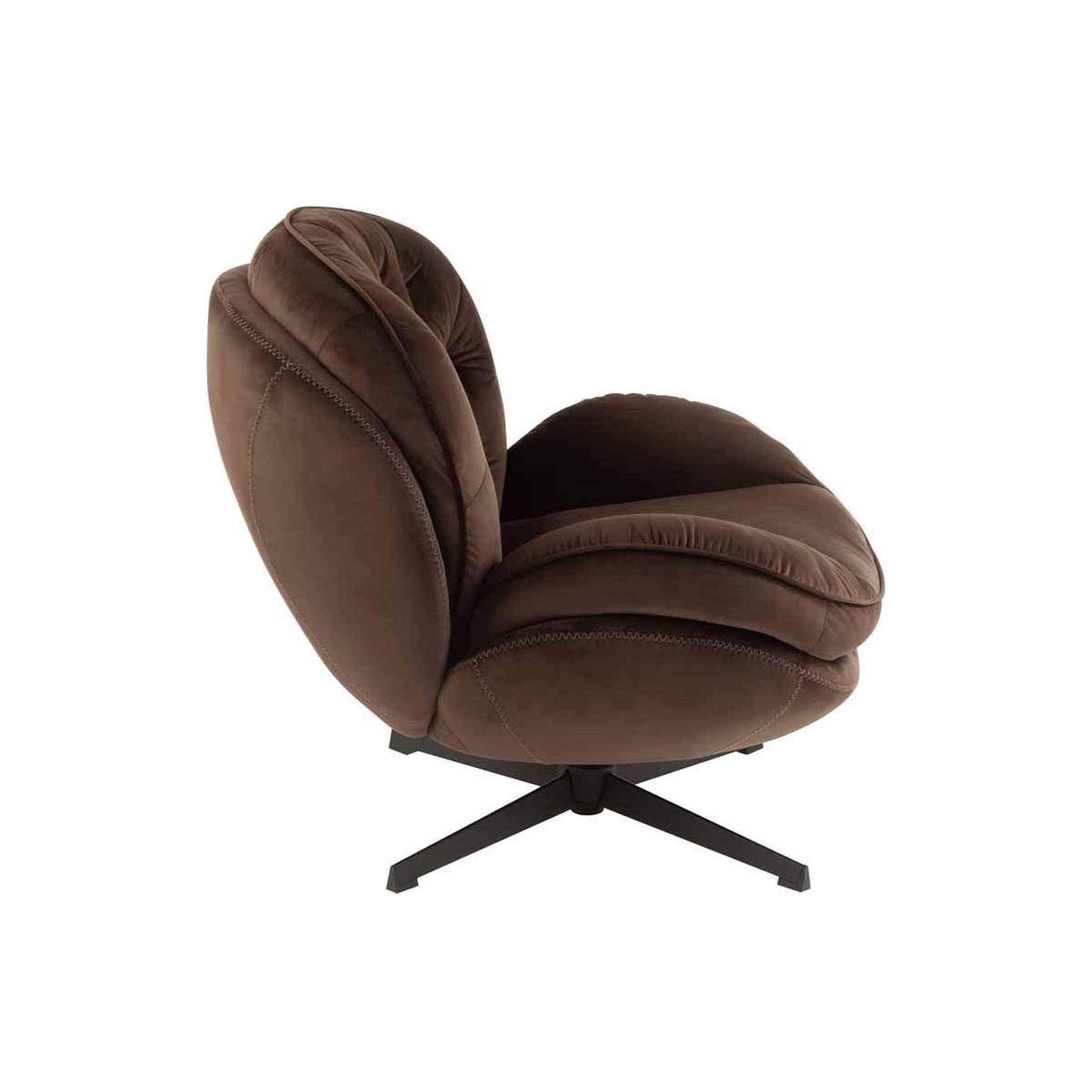 Voir la diapositive 3 : J-LINE Fauteuil & repose-pieds  relax  88cm marron foncé