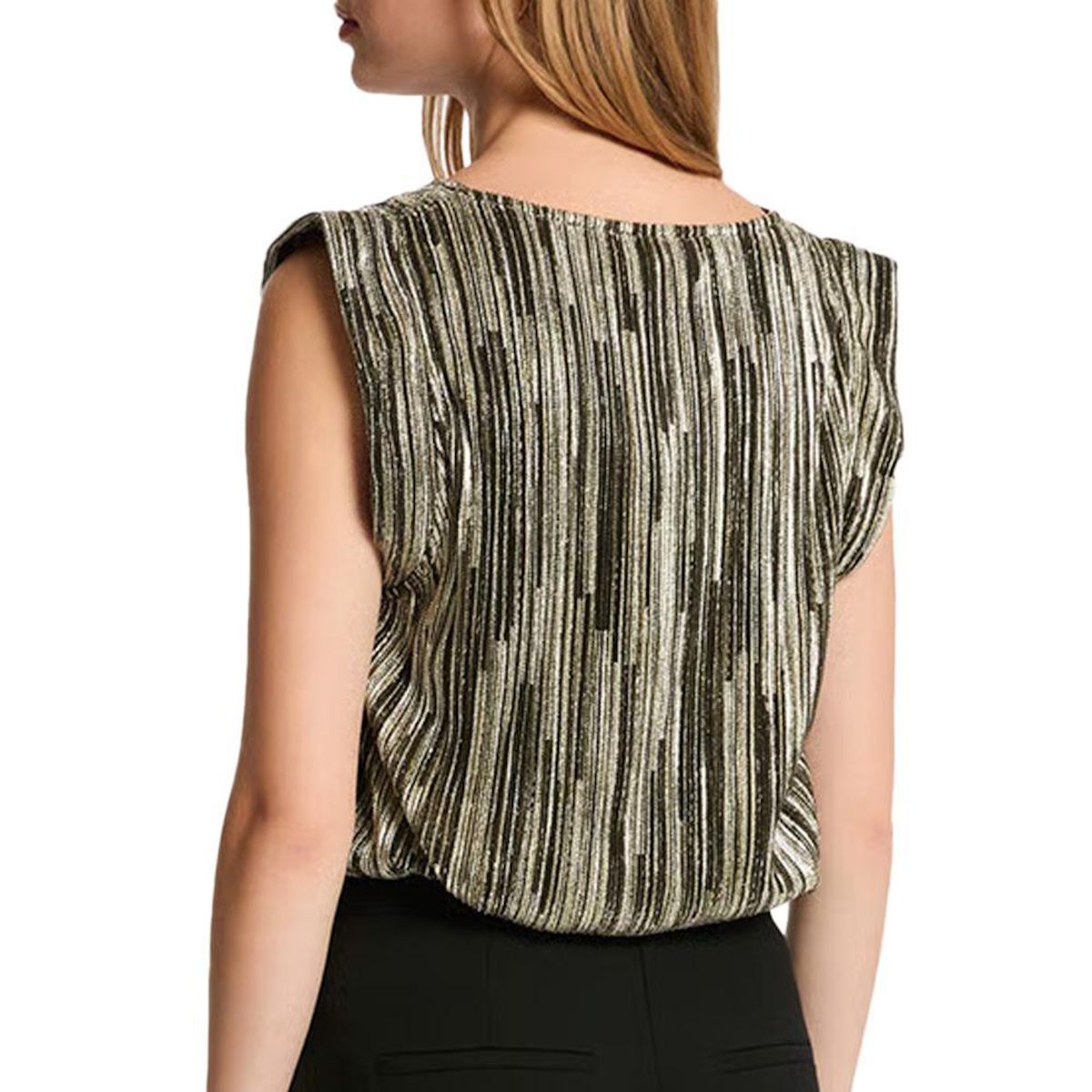 MORGAN T Shirt /Doré Femme Morgan Plisse Foil