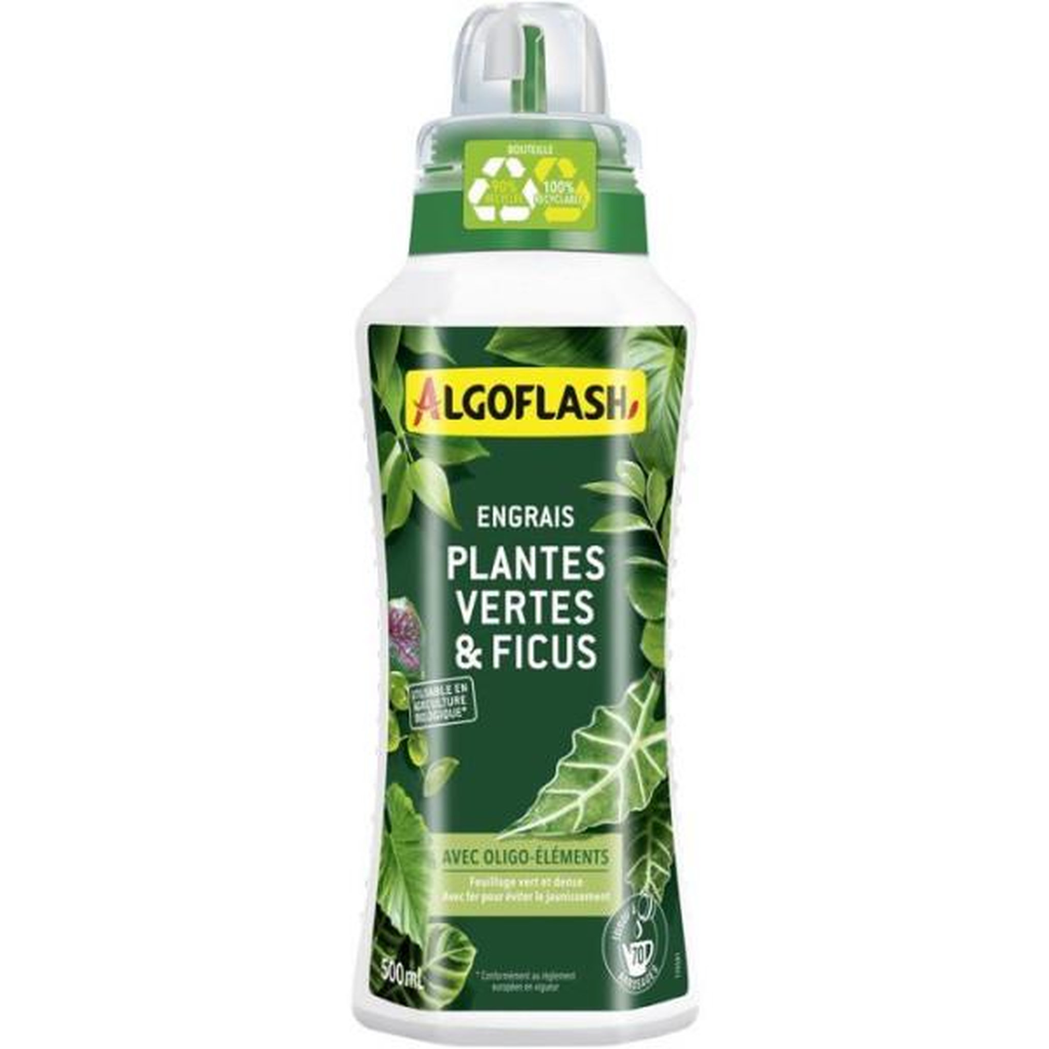 ALGOFLASH Engrais plantes vertes - algoflash - plantes vertes & ficus - 500 ml - uab