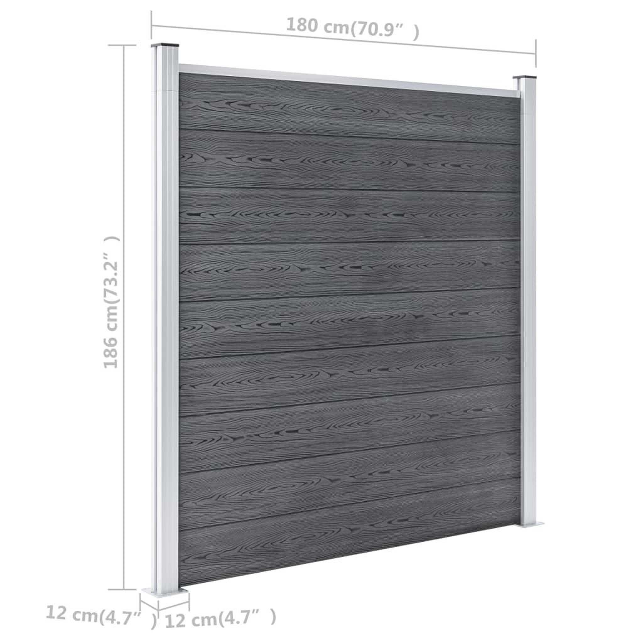 Voir la diapositive 6 : VIDAXL Cloture de jardin WPC 353x186 cm Gris
