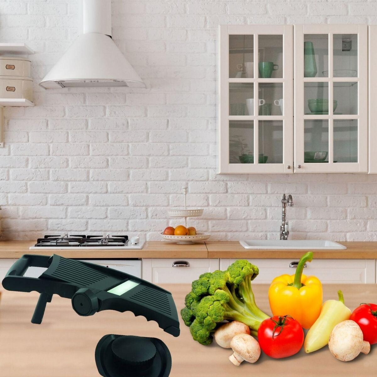 Fackelmann Ensemble de 2 Mandolines professionnelles pour trancher et râper Fackelmann Handmade Tradition