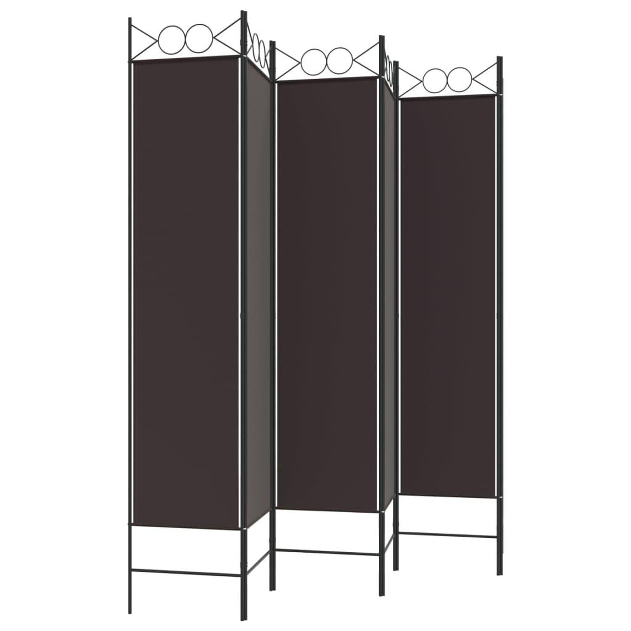 Voir la diapositive 5 : VIDAXL Cloison de separation 6 panneaux marron 240x200 cm tissu