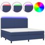 Voir la diapositive 2 : VIDAXL Sommier a lattes de lit et matelas et LED Bleu 200x200 cm Tissu