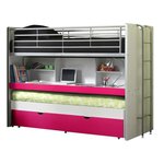 Paris Prix Lit Superposé Enfant  Bonny  90x200cm Fuchsia