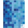 AUCHAN Cahier piqué 17x22cm 140 pages grands carreaux Seyes bleu motif pixellisé