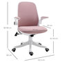 Voir la diapositive 3 : VINSETTO Vinsetto Chaise de bureau tissu lin hauteur réglable pivotante 360° accoudoirs relevables support lombaires réglable rose
