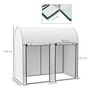 Voir la diapositive 3 : OUTSUNNY Serre de jardin 2 m² serre à tomates 2 portes acier PE blanc