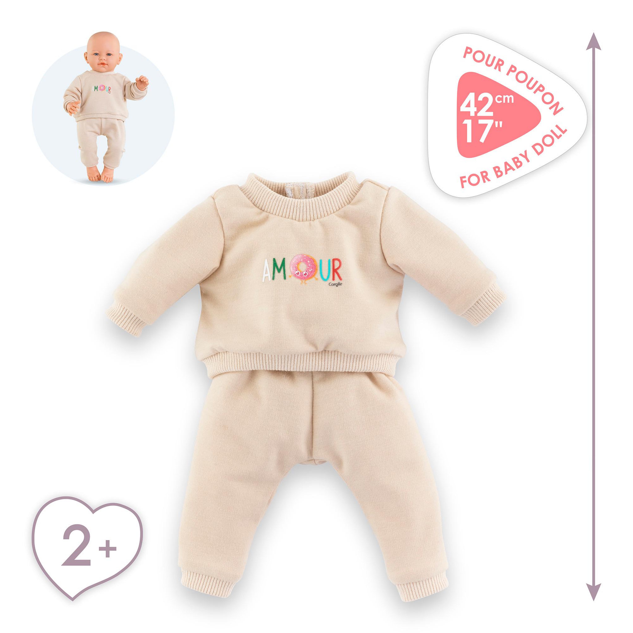 Voir la diapositive 3 : Corolle Jogging Beige pour poupon 42 cm