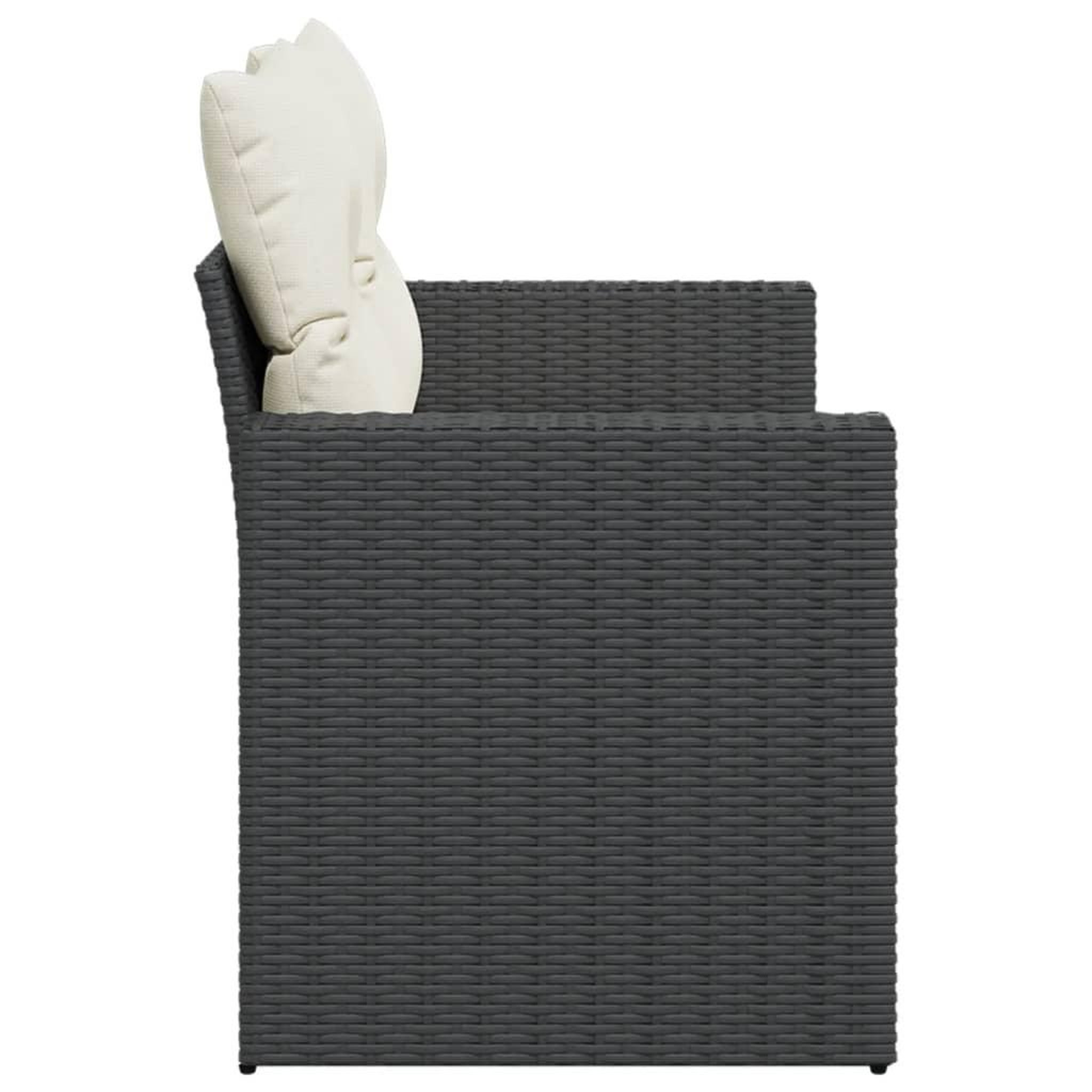 Voir la diapositive 5 : VIDAXL Canape de jardin avec coussins 2 places noir resine tressee