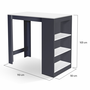 Voir la diapositive 4 : ID MARKET Table de bar BARTH 2 à 4 personnes bois gris plateau blanc