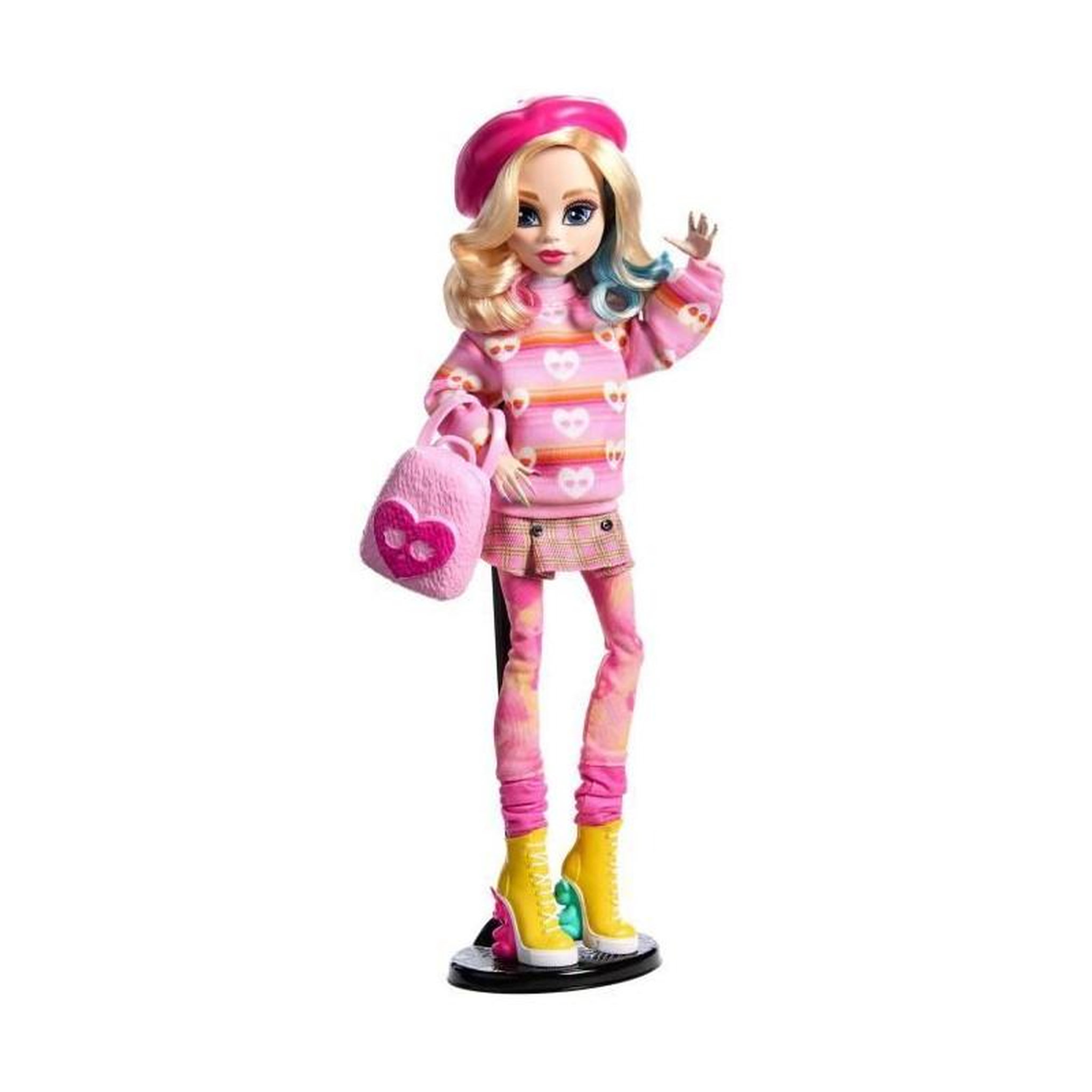 Voir la diapositive 3 : MONSTER HIGH Monster High-Enid Sinclair-Poupée en tenue rose avec accessoires - Monster High - HXJ05