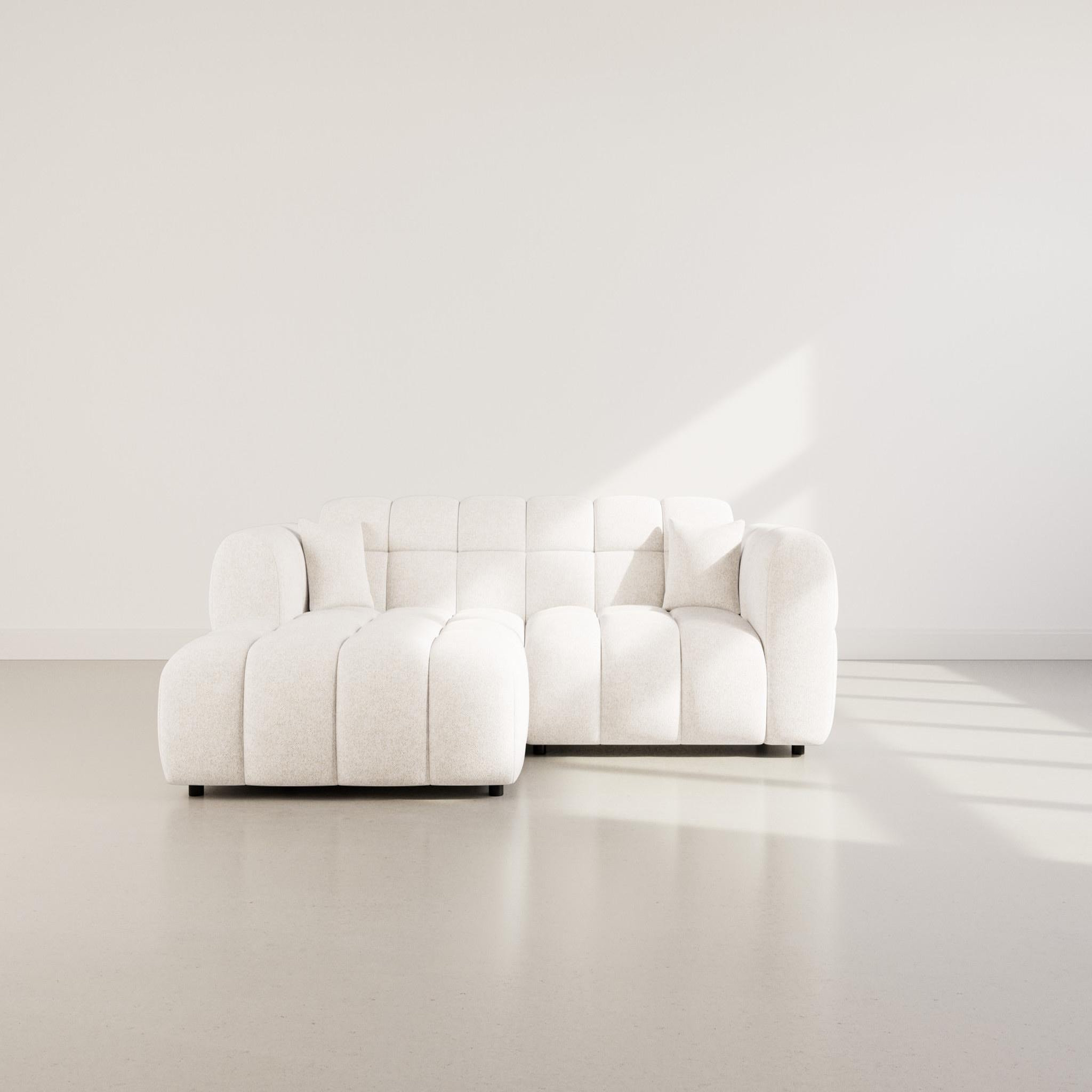 Voir la diapositive 2 : BEST MOBILIER Mini ray - canapé d'angle gauche 4 places en tissu texturé
