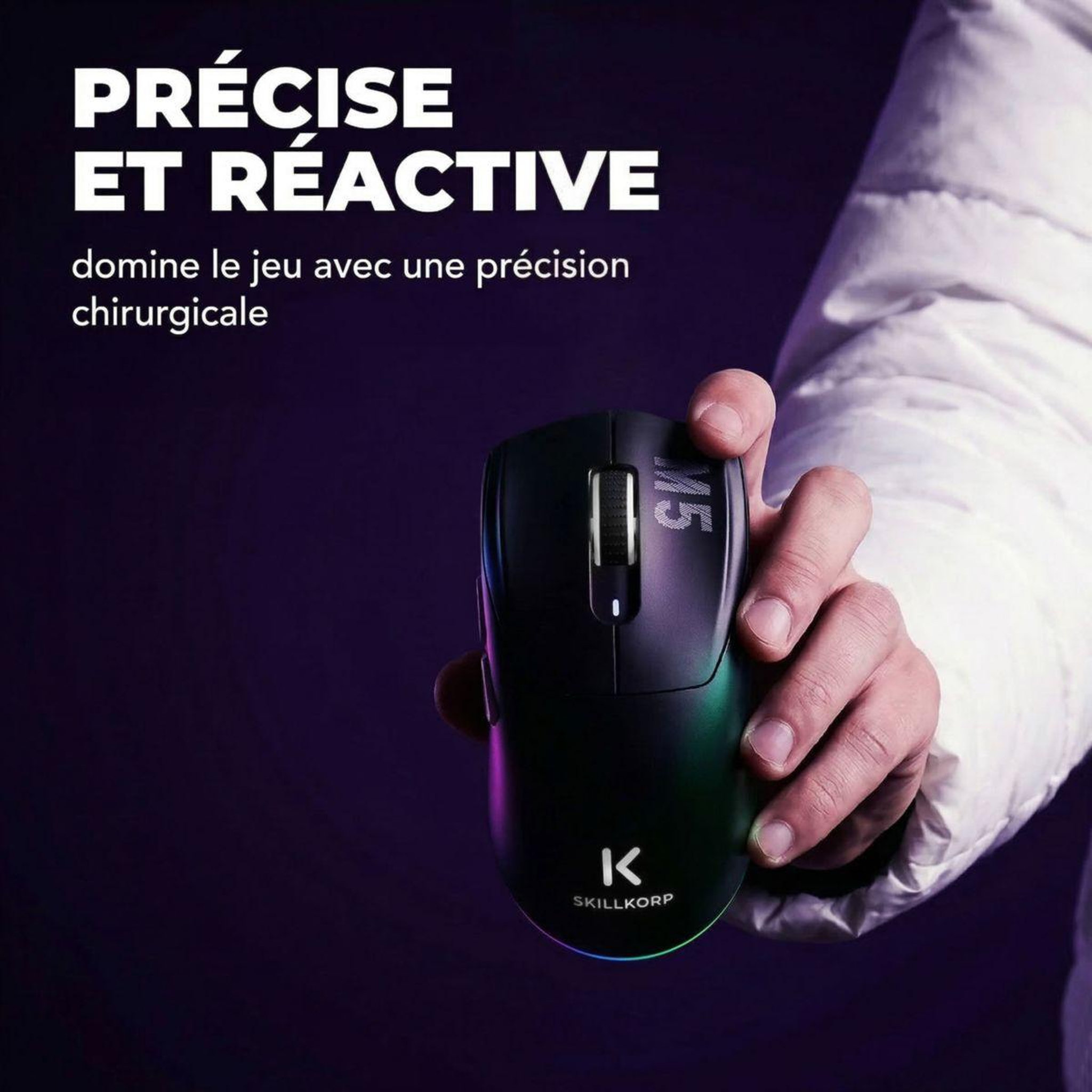 Voir la diapositive 3 : SKILLKORP Souris gamer sans fil m5 v2 sans fil access