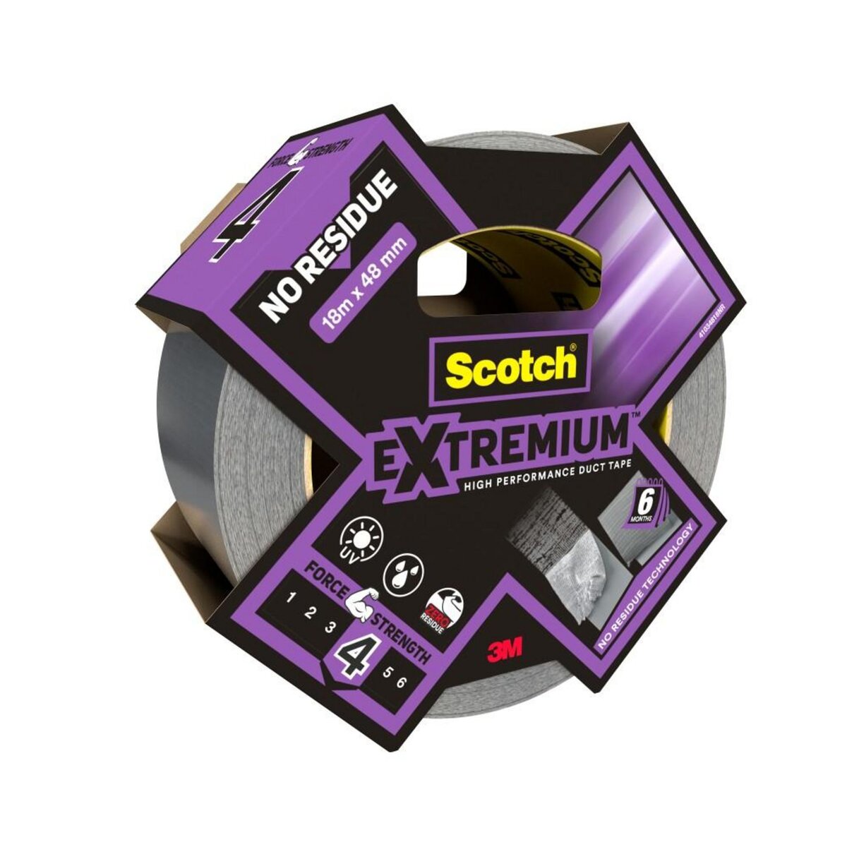 CENTRALE BRICO Adhésif de réparation SCOTCH No residue extremium, une face L.18 m x l.48 mm gri