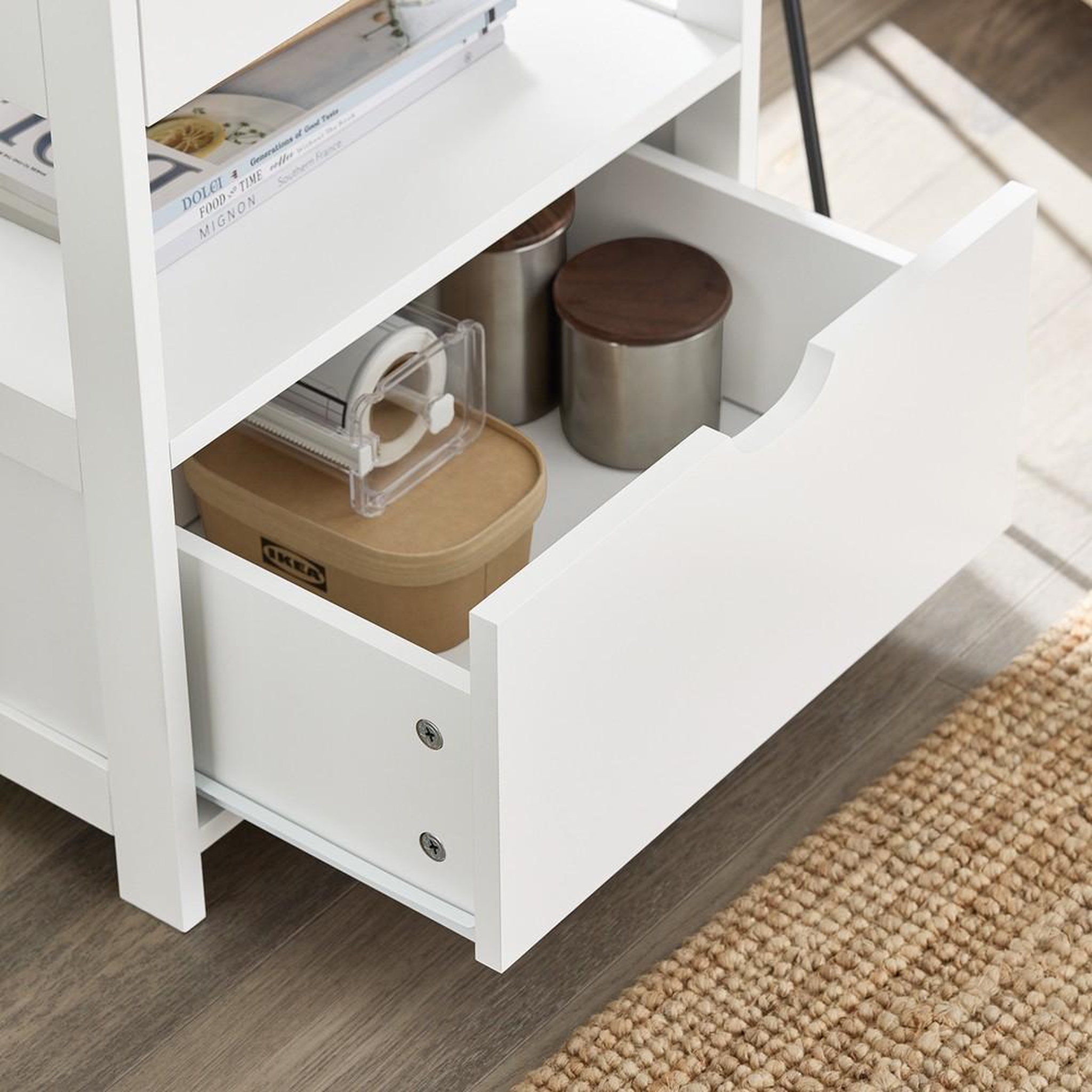 Voir la diapositive 4 : SOBUY SoBuy - Table De Chevet à deux tiroirs - Blanc - 45x38x55cm - Minimaliste - FRG258-II-W