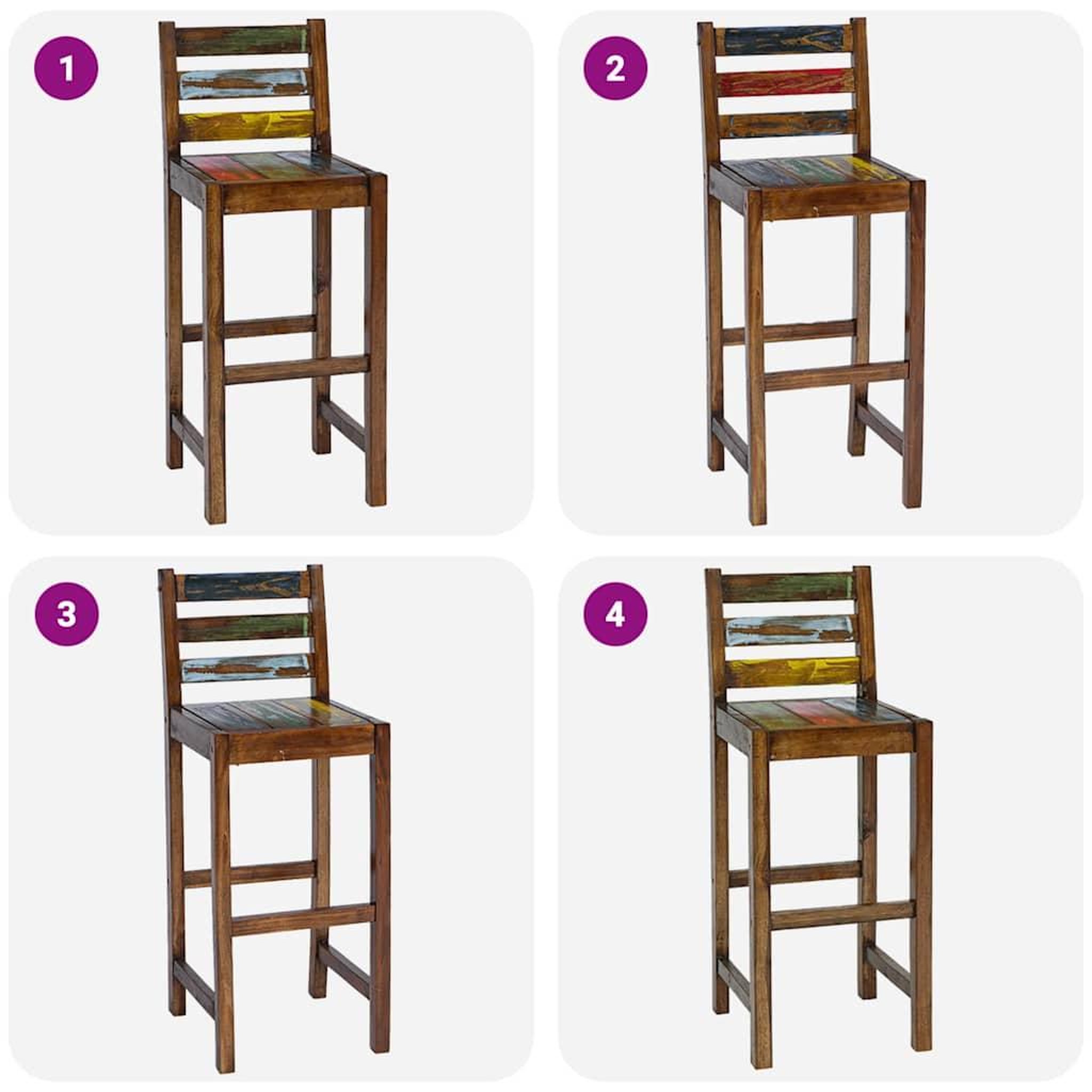 Voir la diapositive 5 : VIDAXL Tabourets de bar lot de 2 bois massif de recuperation