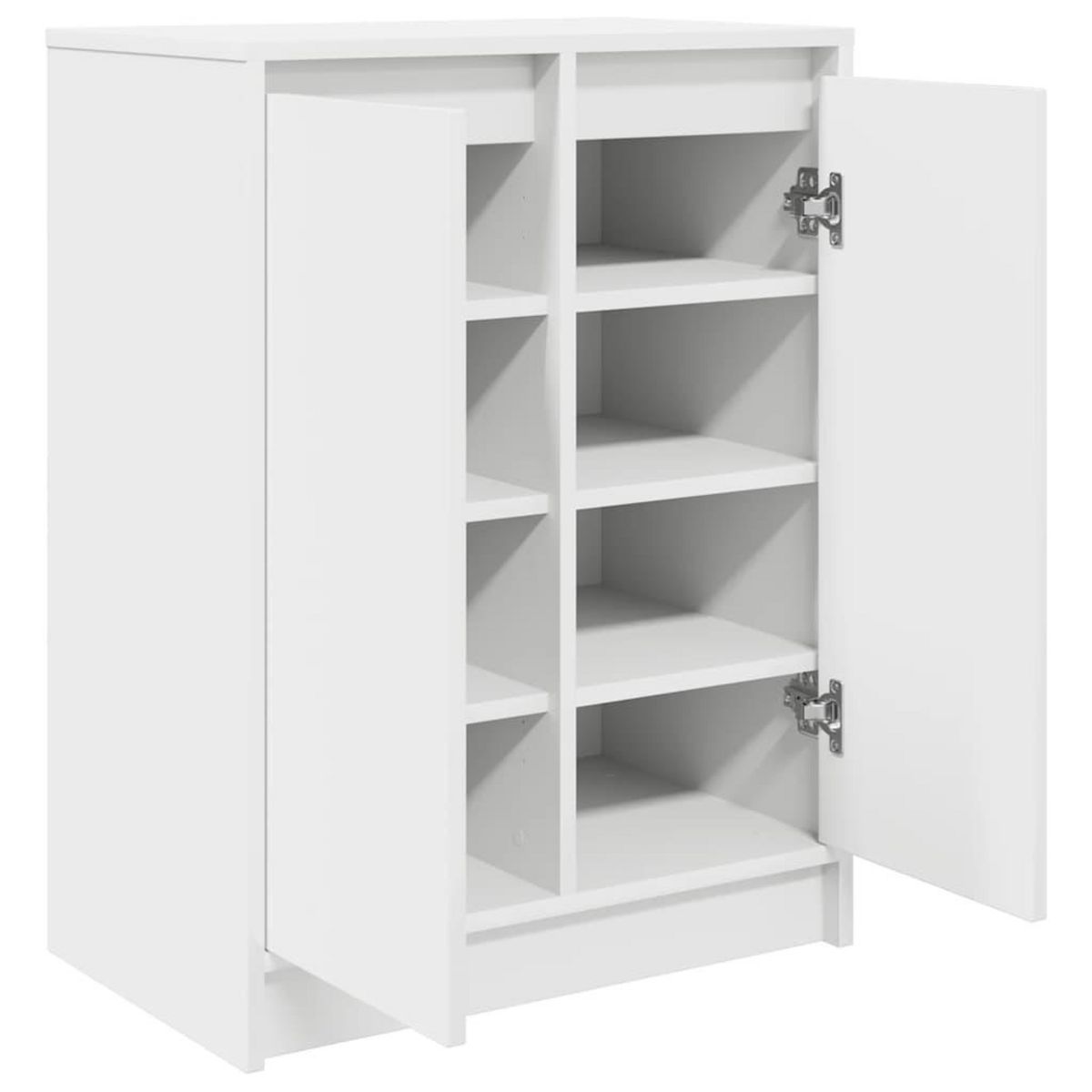 VIDAXL Armoire a chaussures blanc 57x34x76 cm bois d'ingenierie