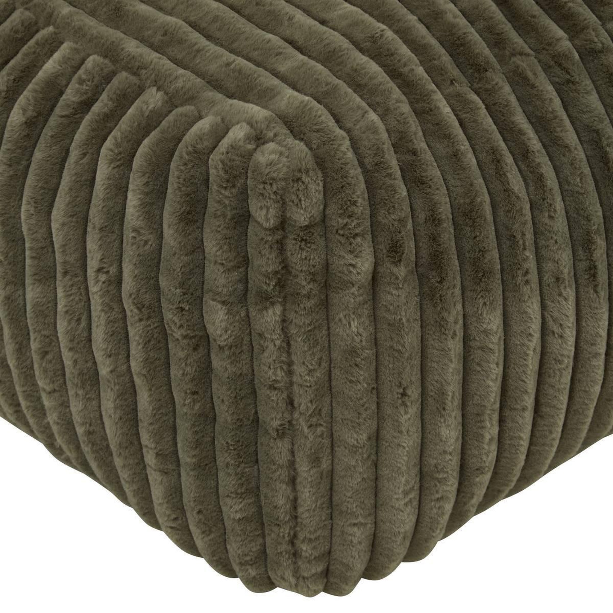 Voir la diapositive 2 : ATMOSPHERA Pouf XL Côtelé  Muzi  78cm Kaki