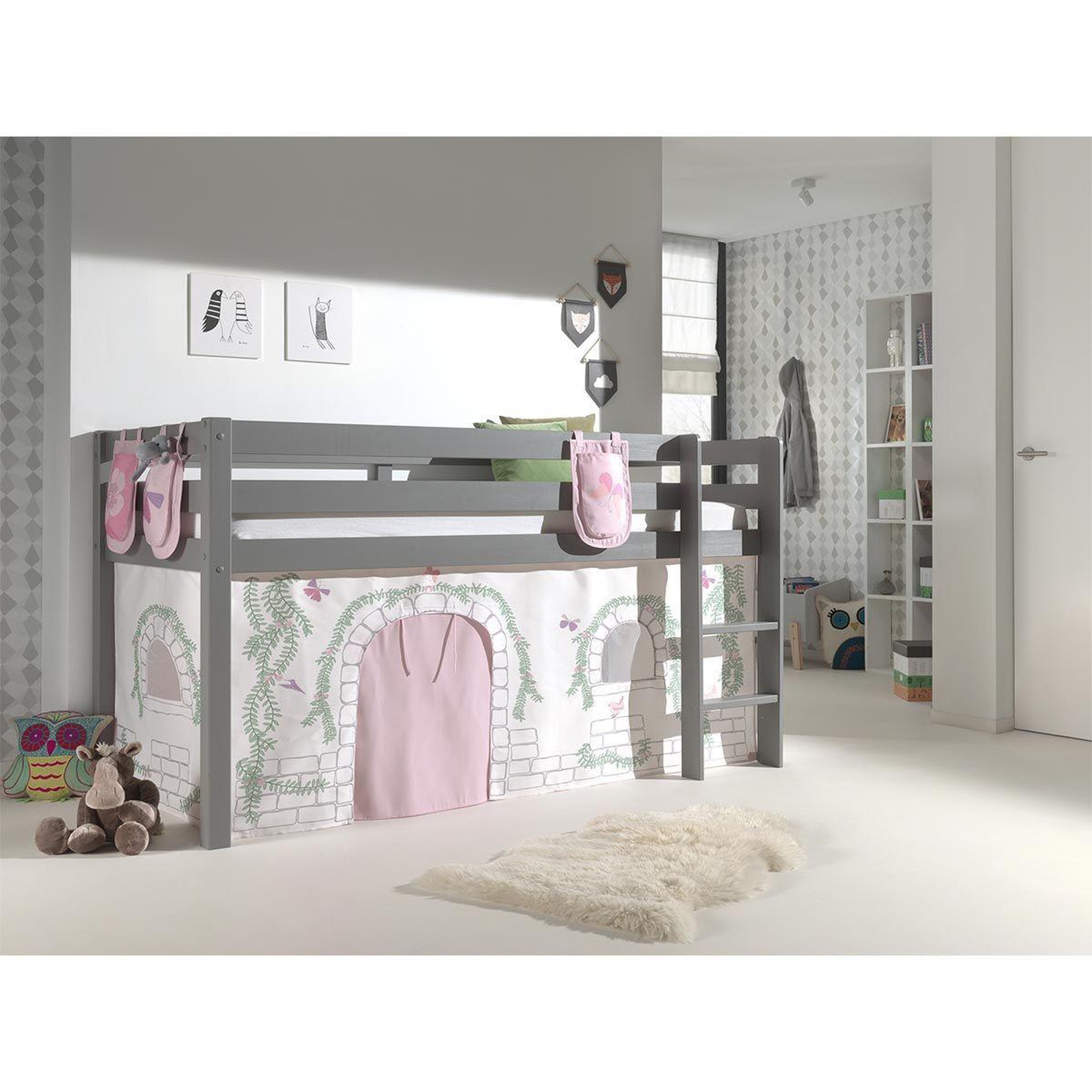 Voir la diapositive 2 : Paris Prix Pack - lit enfant, tente & 3 pochettes  pino birdy  gris