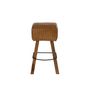 Voir la diapositive 1 : HELLIN Tabouret de bar saut de cheval en bois et cuir - SAMIR