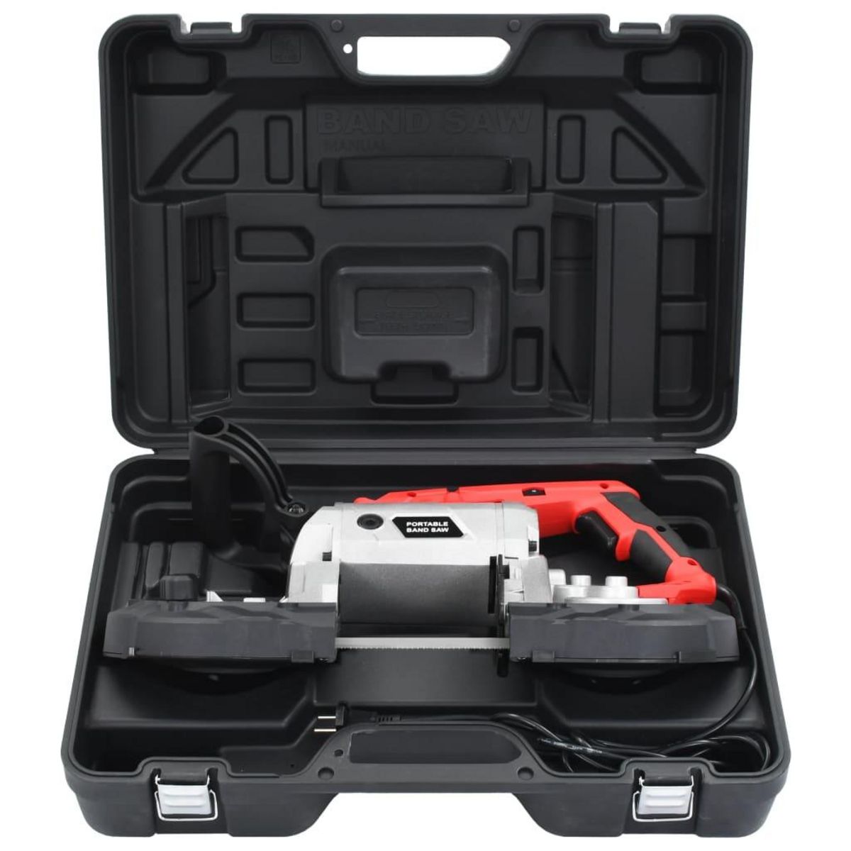 VIDAXL Scie a ruban avec base et mallette portable Acier