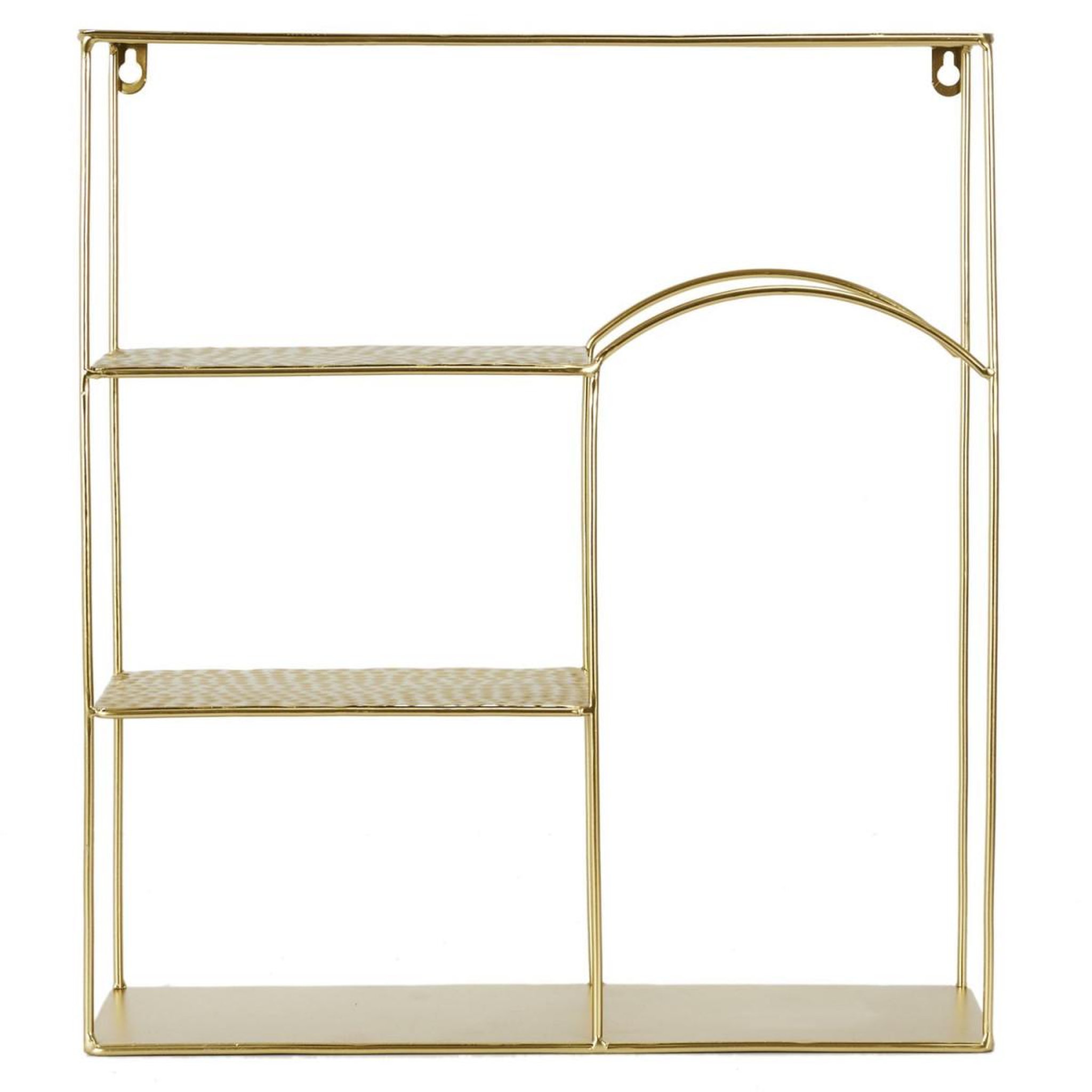 Voir la diapositive 3 : The Home Deco Factory Étagère murale en métal martelé  alia  45cm or