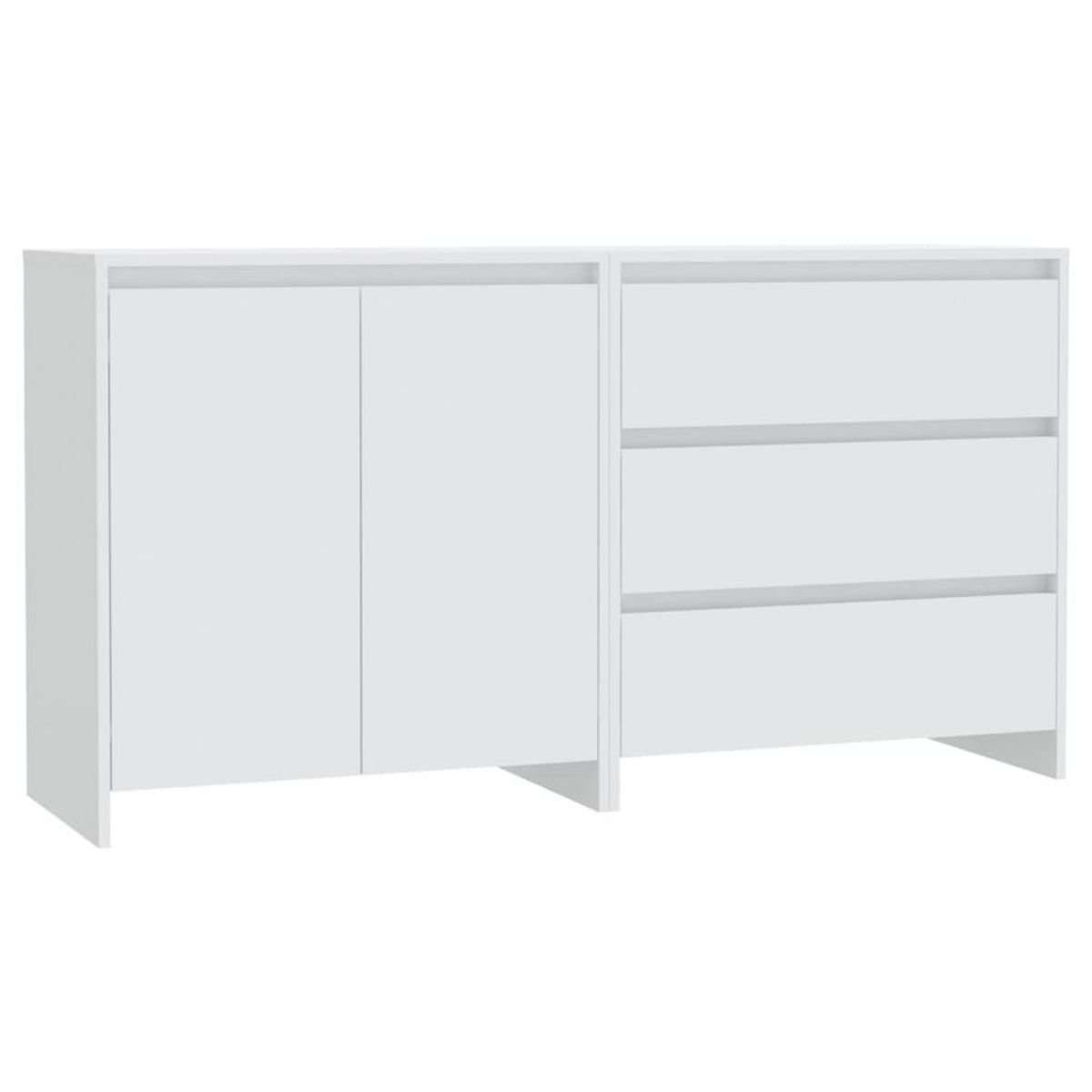 VIDAXL Buffets 2 pcs Blanc Bois d'ingenierie