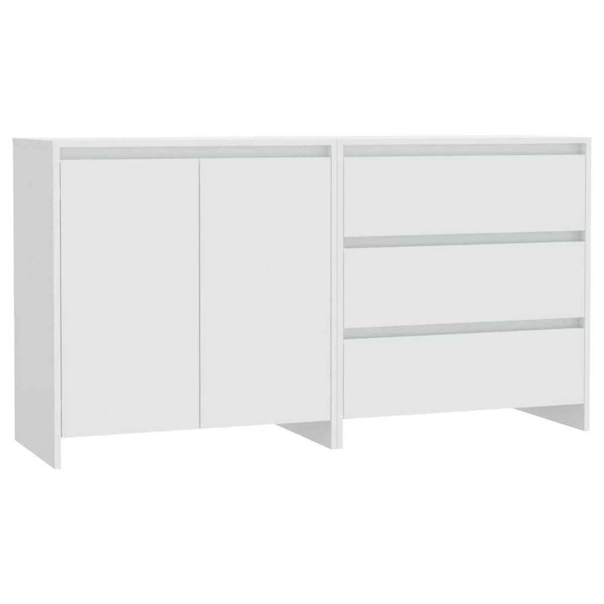 VIDAXL Buffets 2 pcs Blanc Bois d'ingenierie