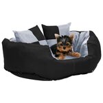 VIDAXL Coussin reversible lavable pour chien Gris et noir 65x50x20 cm