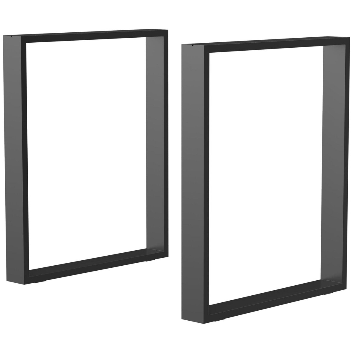 HOMCOM Lot de 2 pieds rectangulaires design contemporain - H.72 cm - acier noir