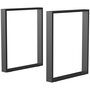 Voir la diapositive 1 : HOMCOM Lot de 2 pieds rectangulaires design contemporain - H.72 cm - acier noir