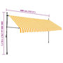 Voir la diapositive 6 : VIDAXL Auvent manuel retractable avec LED 400 cm Blanc et orange