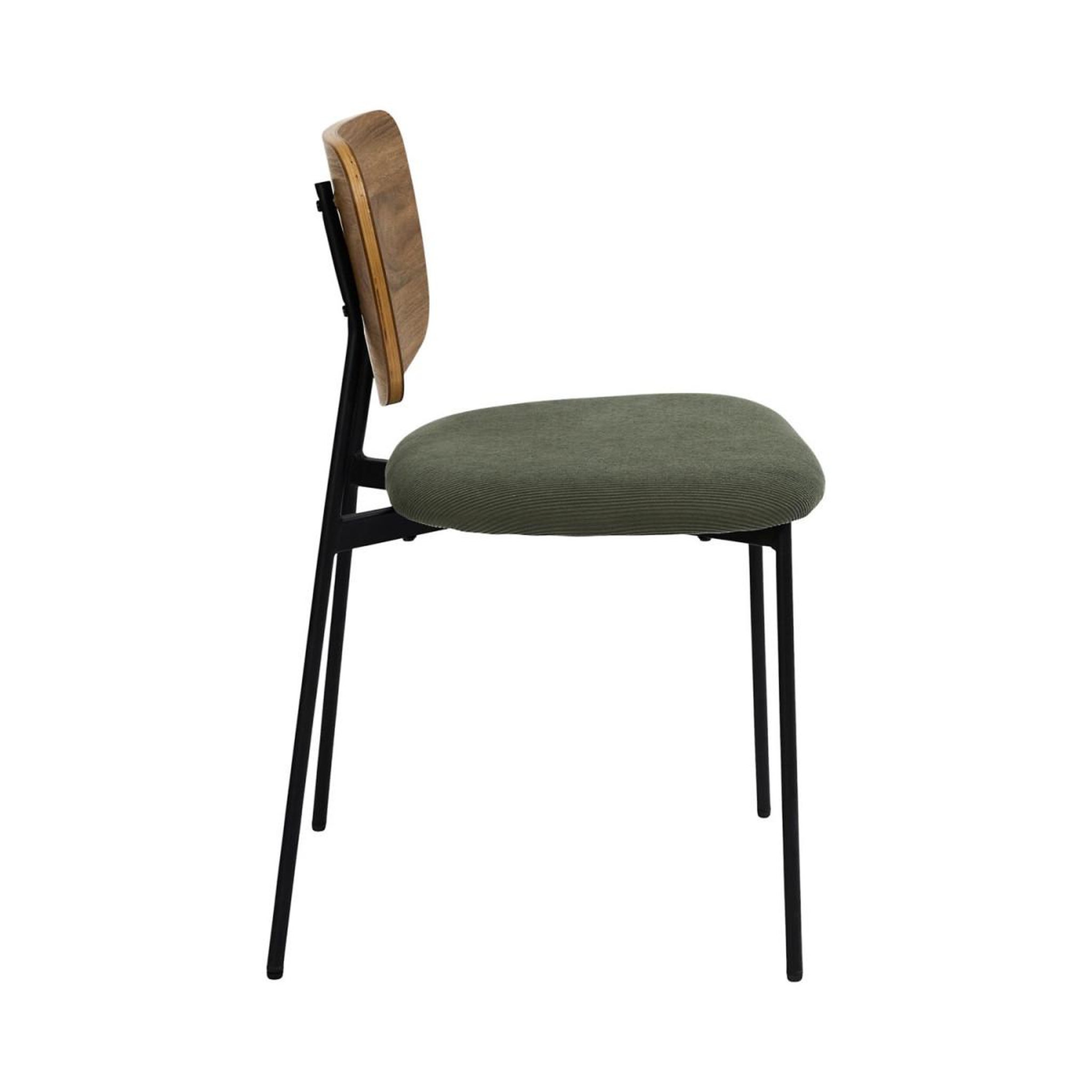 Voir la diapositive 4 : The Home Deco Factory Lot de 4 chaises côtelées bois  jules  77cm vert