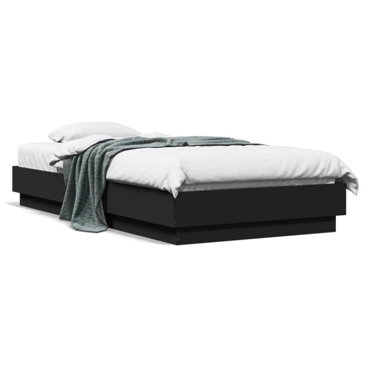 VIDAXL Cadre de lit sans matelas noir 75x190 cm bois ingenierie